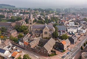Aerial photo of the Sint-Petrus church in Gulpen