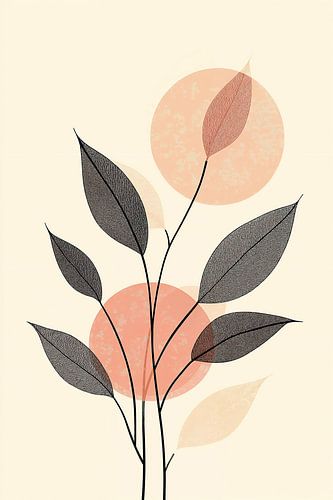 Botanical Shapes in Black and Pink