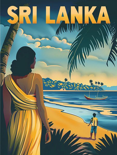 Sri Lanka Golden Shores: Coastal Journey Kunstdruck von Travel Shop