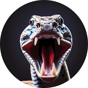 Slang opent zijn bek wijd