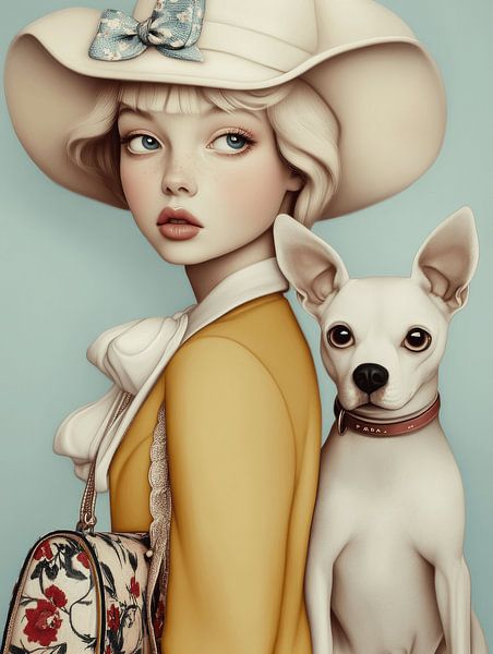 Chic Companions&amp;quot ;, la fille et son chien par Carla Van Iersel