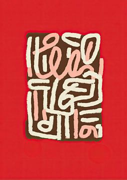 Typografische Kunst in Signalrot von Niklas Maximilian