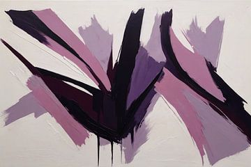 Roze en paarse abstractie van De Muurdecoratie