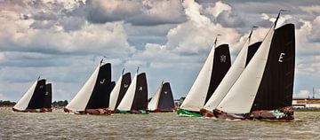Race with traditional sailboats called Skutsjes by Frans Lemmens