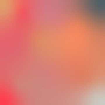 Retro jaren 70 neon kunst. Abstract verloop in rood, roze, oranje, blauw. van Dina Dankers