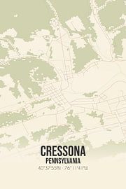 Vintage map of Cressona (Pennsylvania), USA. by Prints of Place