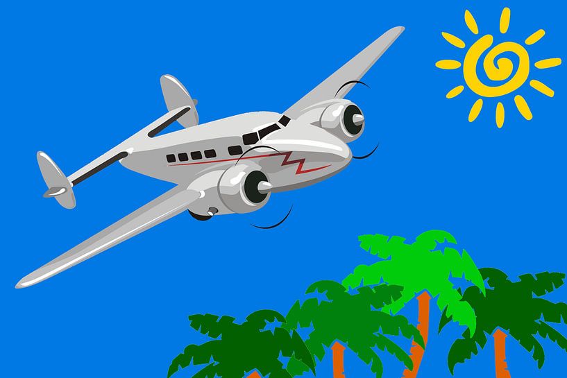 Flugzeug landet auf tropischem Reiseziel von Henny Hagenaars
