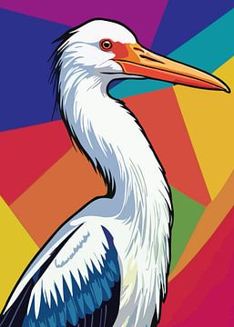 Ooievaarsvogel Pop Art-stijl van MIROKKU