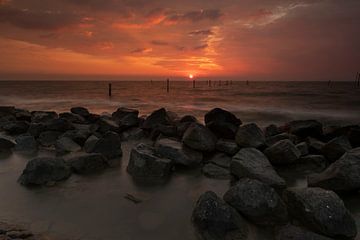 IJmeerdijk Sonnenuntergang von Ed van Harmelen