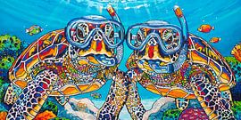 Cheerful Painting: Dive into Connection by Happy Paintings / Renata Rolefes Art