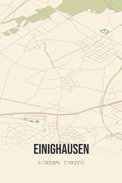 Vintage map of Einighausen (Limburg) by Rezona