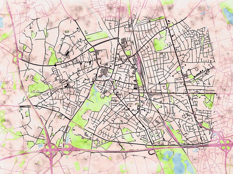 Carte de Moers avec le style 'Soothing Spring' par Maporia