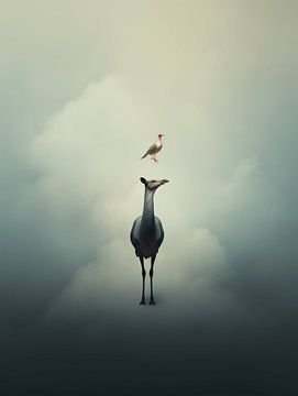 High-flying Harmony: bird and deer-like by Eva Lee