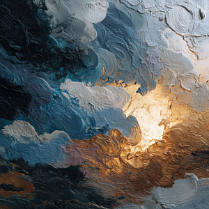 Zon door de wolken in de storm abstract