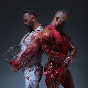 Paarungstanz von 2 Bodybuildern