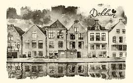 Dokkum Aquarell von Peter Bolman