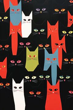 modern colorful cats by haroulita