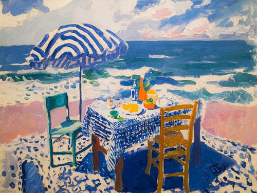 Déjeuner méditerranéen au bord de la mer