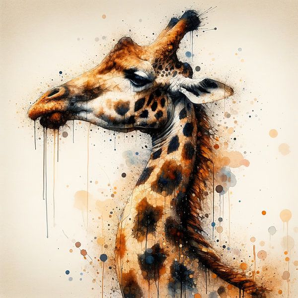 Aquarell Giraffe von Chromatic Fusion Studio
