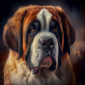 Portrait d'un saint-bernard Illustration sur Animaflora PicsStock