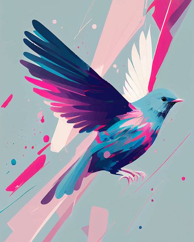 Bunter fliegender Vogel