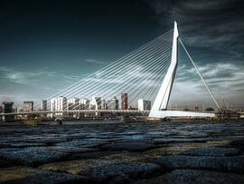 Rotterdam in Dramatic Light – HDR photography of the Erasmus Bridge by Elisabeth Rozenberg