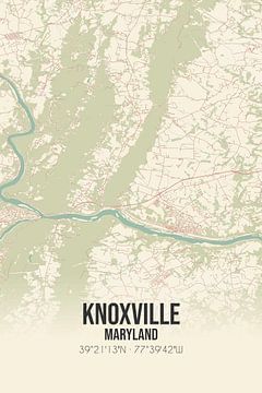 Vintage landkaart van Knoxville (Maryland), USA. van Rezona