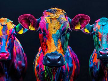 Verspielte Kühe von PixelPrestige