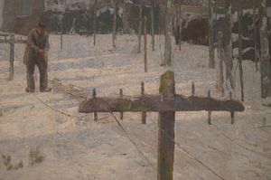 Albert Baertsoen, Nieuwpoort dans la neige, 1895 sur Atelier Liesjes