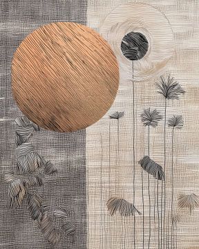 WabiSabi/Japandi Art - Zonnewarmte. Mixed media van Studio Pieternel