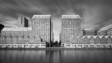 Spoorweghaven in Rotterdam (zwart-wit) van Mark De Rooij