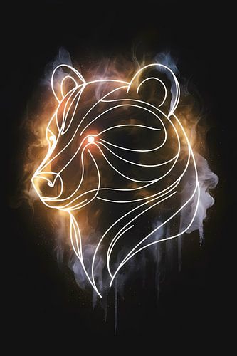 Abstracte Beer met Kosmische Achtergrond