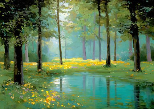 Arbres | Réflexion sur la rive dorée