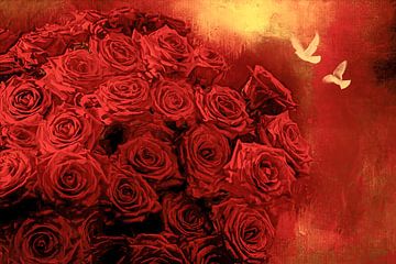 50 Roses Rouges sur Helga Blanke