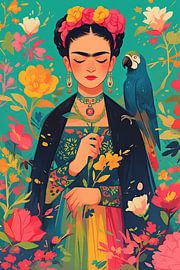Frida und der Blaupapagei von Poster Art Shop