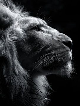 Portret van een leeuw van Bert Nijholt