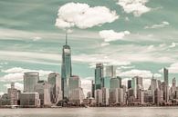 NEW YORK CITY Manhattan Skyline & Hudson rivier | stedelijke vintage stijl van Melanie Viola thumbnail