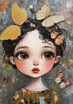 Girl with Big Eyes by Eye catching paintings