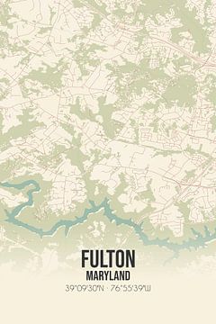 Alte Karte von Fulton (Maryland), USA. von Rezona