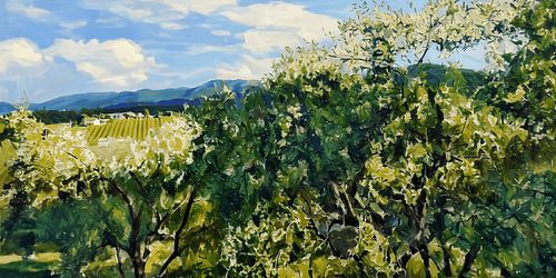 'Where There Is Wine and Olives': a modern landscape painting of Tuscany in Italy