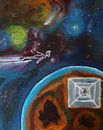 Cosmisch Schilderij, Olie verf, Exo Planeet van Celine Seelemann thumbnail