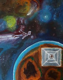 Cosmic Painting, Oil Painting, Exo Planet by Celine Seelemann