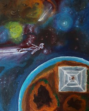 Kosmische Malerei, Ölgemälde, Exo-Planet von Celine Seelemann