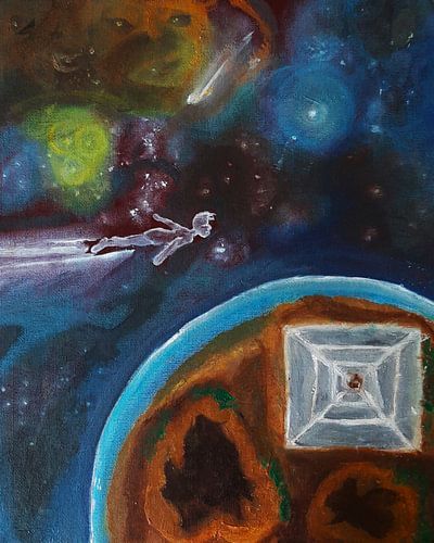 Kosmische Malerei, Ölgemälde, Exo-Planet