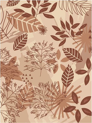 Herbstblätter Illustration - Abstrakte Wanddekoration