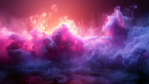 Vloeibare rook achtergrond. Roze Magenta Paarse Kleur Inkt Dynamische Beweging Achtergrond Abstract