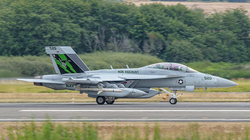 Take-off of U.S. Navy Boeing EA-18G Growler. by Jaap van den Berg