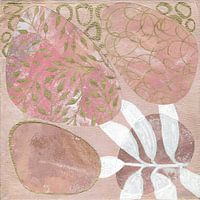 Mixed Media Stone and Gold in Pink