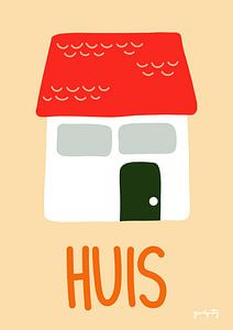 Kinderposter H – Haus | Verspielte Illustration für das Kinderzimmer