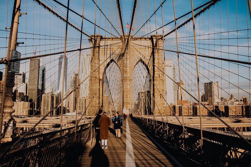 New York Brooklyn Bridge Sunset America by Kiki Multem
